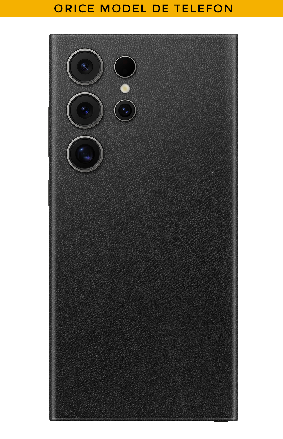Skin TOUT TÉLÉPHONE - Aspect CUIR Noir